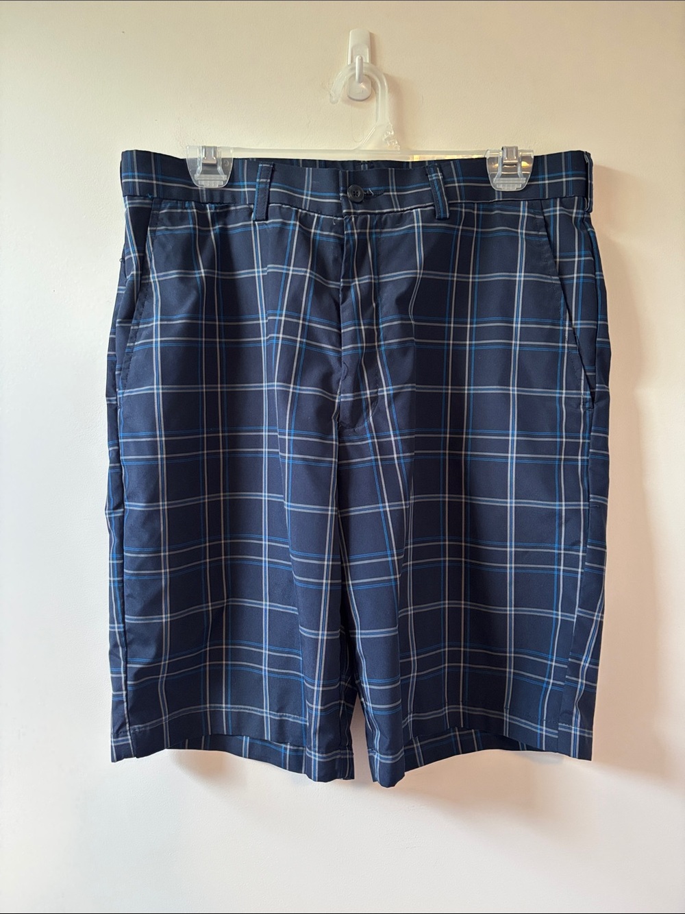 Ben Hogan Men's Navy Plaid Performance Golf Shorts